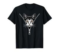Gatti Gatto Cerniera Mamma Gatto Amante dei Gatti Zip Maglietta