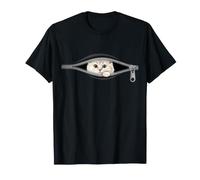 Gatti Gatto Cerniera Mamma Gatto Amante dei Gatti Zip Maglietta