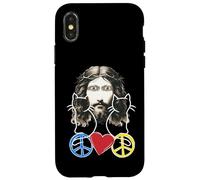 Gatti Gatto Peace Peace Simbolo Cuore Cuore Gesù Amico Animale Custodia per iPhone X/XS