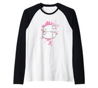 Gatti Giapponese Kawaii Style Carino Maglia con Maniche Raglan