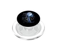 Gatti gotici neri spettrali divertenti miao ululando luna gatto meme PopSockets PopGrip per MagSafe