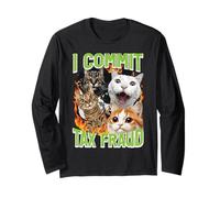 Gatti I Commit Frode Fiscale Divertente Detto Meme Umorismo Uomini Donne Maglia a Manica