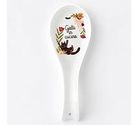 "Gatti in Cucina" Poggiamestolo in Ceramica Bianca Personalizzato con Nome Idea Regalo Festa della Mamma Dei Nonni Personalizzabile Speciale Compleanno Natale Cuoca Chef Famiglia Amore