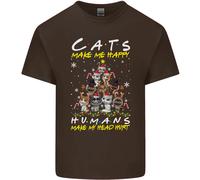 Gatti Make Me Happy Divertente Natale T-Shirt Ragazzi Ragazze