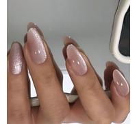 Gatti Mandorle Eye Short False Chiodi 24pcs Premere Unghie Set Bastone Acrilico Unghie Manicure Per Appassionati Unghie Acrilica