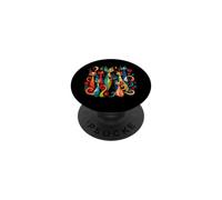 Gatti moderni della metà del secolo colorato Retro Cat Art PopSockets PopGrip Adesivo