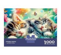 Gatti nel villaggio Puzzle Gattini in un Nido Fiorito Colorato 1000 Pezzi Cartone Resistente Per Famiglia, Rilassante Sfida, Regalo Compleanno Immagini Vibranti Esclusivo 70x50cm/1000pcs