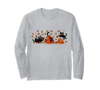 Gatti Neri Che Giocano tra Le Foglie Autunnali Maglia a Manica