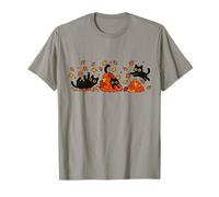 Gatti Neri Che Giocano tra Le Foglie Autunnali Maglietta