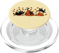 Gatti neri che giocano tra le foglie autunnali PopSockets PopGrip per MagSafe