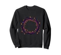 Gatti Neri Magici Luna Stelle Halloween Amanti Gatti Felpa