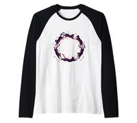 Gatti Neri Magici Luna Stelle Halloween Amanti Gatti Maglia con Maniche Raglan