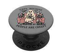 Gatti neri perché le persone sono inquietanti amanti dei fantasmi Halloween PopSockets PopGrip Adesivo
