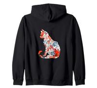 Gatti Origami Giapponesi T per i Proprietari di Gatti Fan Felpa con Cappuccio