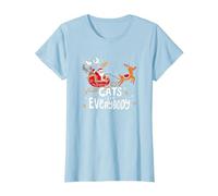 Gatti per Tutti Babbo Natale Gattini Costume di Natale Maglietta, Donna, Celeste, S