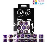 Gatti Purrito Dadi Set Shimmering Viola Oro Ruolo Gioco Giochi Q-Workshop Nuovo