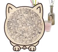 Gatti Puzzle | Giochi da Tavolo Educativi 135 Pezzi,Decorazione In Legno Animale | per Ragazze E Bambini In Età Prescolare E Nei Primi Infanzia