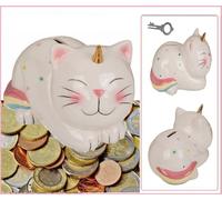 Gatti Salvadanaio Unicorno Ceramica a Porcellino Bianco Colorato Circa 17x12cm