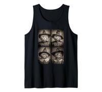 Gatti stregoni Vintage Halloween Animali felini Streghe Canotta