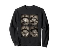 Gatti stregoni Vintage Halloween Animali felini Streghe Felpa
