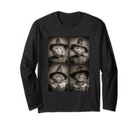 Gatti stregoni Vintage Halloween Animali felini Streghe Maglia a Manica