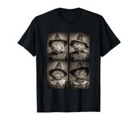 Gatti stregoni Vintage Halloween Animali felini Streghe Maglietta