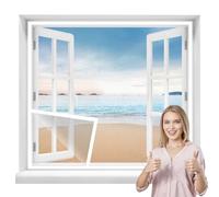 Gatti Zanzariera Fissa 115x145cm zanzariere zanzariera, circolazione dell'aria naturale, finestra zanzariera trasparente Bianco