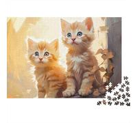 Gattini Arancioni Simpatici Stimolante 1000 Pezzi Puzzle per Adulti Gattini Arancioni Soffici vicino a un Albero Premium Robusto Alta Qualità Vivace Antistress 70x50cm/1000pz