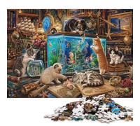 Gattini e acquario Puzzle in Legno 500 Pezzi, Gioco Rilassante