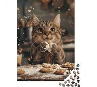 Gattino che cucina Puzzle in Legno 1000 Pezzi Adulto Regalo Per Amore E Amico Gioco EduGattoion Decorazione Interna Unica Per Gioco Familiare Stress Relief 1000pcs (75x50cm)