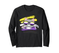 Gattino con bandiera non binaria non binaria LGBT Maglia a Manica