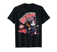 Gattino Cupo Purr Terrore Scythe Notte Halloween Maglietta