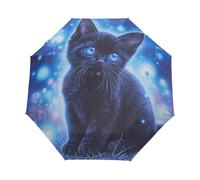 Gattino Gatto Magico Dei Cartoni Animati Blu Ombrello Pieghevole Automatico Ombrelli Antivento Protezione UV da Viaggio per Bambini Ragazzi Ragazze