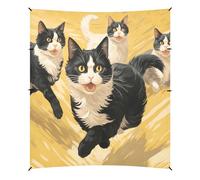 Gattino Giallo Arrabbiato Tenda da Spiaggia Riparo Solare per Campeggio,Facile da Montare,Portatile con Sacchi di Sabbia per Pesca e Picnic all'Aperto