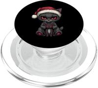 Gattino gotico cappello di Babbo Natale carino Natale scuro gatto gotico PopSockets PopGrip per MagSafe