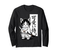 Gattino Kawaii Gatto Samurai - Kawaii Baby Neko Maglia a Manica