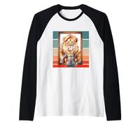Gattino riflesso Leone Specchio percezione di sé Forza Maglia con Maniche Raglan