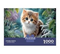 Gattino tigrato Puzzle 1000 Pezzi Cartone Riciclato Relax Mentale Sentiero nebbioso nella foresta Attività Indoor Famiglia, Divertimento Giorni Pioggia, 70x50cm/1000pcs