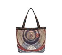 Gattinoni Borse donna a spalla Planetarium Classica Nera in tessuto nylon Borsa Shopping con bottone magnetico