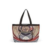 Gattinoni Borsa donna a spalla Planetarium Easy chic Classic Black Shopping con zip Nera in Nylon
