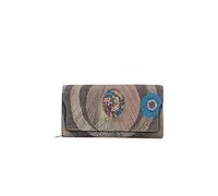 Gattinoni Portafoglio donna Planetarium in pelle portafoglio con patta grande Wild watercolor dark Taupe Wallet Portamonete Porta carte di credito Marrone