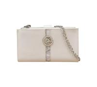 Gattinoni Roma Portafoglio-Pochette Donna con Logo Frontale in Ecopelle Bianco con Catena Argento