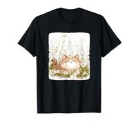 Gatto Accogliente con Margherite nel Prato per Un Look Estivo Casual Maglietta