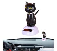 Gatto ad energia solare - Ornamento figurina ballerina sul cruscotto, bambola che scuote la testa per la decorazione interna 'auto | Regalo ideale per aggiunta umoristica, simpatico gioca