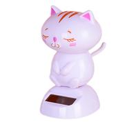 Gatto ad energia solare - Ornamento figurina ballerina sul cruscotto, bambola che scuote la testa per la decorazione interna 'auto | Regalo ideale per aggiunta umoristica, simpatico gioca