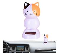 Gatto ad energia solare - Ornamento figurina ballerina sul cruscotto, bambola che scuote la testa per la decorazione interna 'auto | Regalo ideale per aggiunta umoristica, simpatico gioca