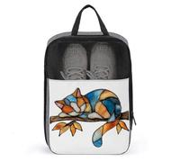 Gatto addormentato che riposa su un ramo di un albero borsa per scarpe da viaggio per uso quotidiano anti-polvere porta scarpe da golf
