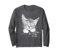 Gatto addormentato con ramoscello, gatto Maglia a Manica
