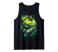 Gatto Addormentato Trifoglio Foresta Forestcore St Patricks Day Canotta