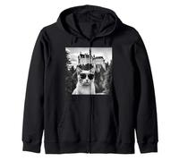 Gatto al Castello di Neuschwanstein Felpa con Cappuccio